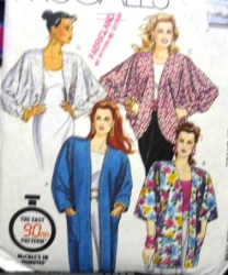 4354 90 MIN COCOON OR LONG OPEN JACKETS PATTERN 18-20